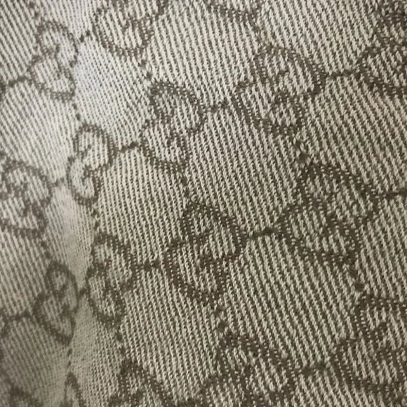 Auth GUCCI - Gray Beige Dark Brown Wool Scarf - Picture 6 of 7